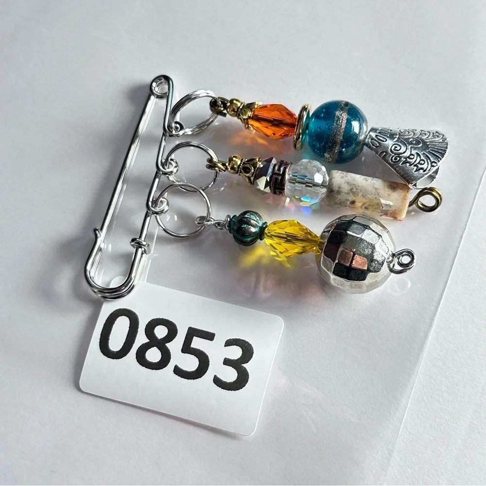 Brooch Pin Hand Crafted | Glass Beaded |  Artisan Multicolor Wire-Wrapped OOAK